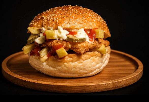 Burger cu Șnițel de Pui